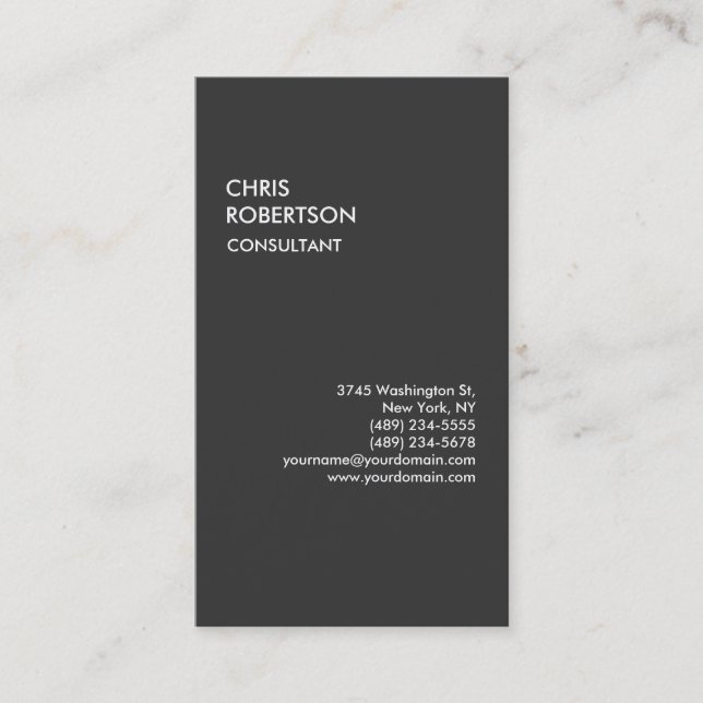 Gray Red Attractive Charming Business Card (Front)