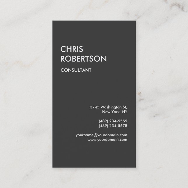Gray Red Attractive Charming Business Card (Front)