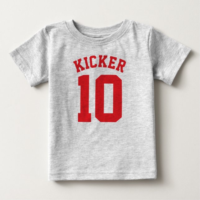 Gray & Red Baby | Sports Jersey Design Baby T-Shirt (Front)