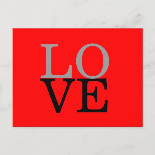 Gray Red Background Love Wedding Postcard