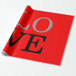 Gray Red Background Love Wedding  Wrapping Paper<br><div class="desc">You can easily change the fonts and colors. You can also add your logo and the background image as you like.</div>