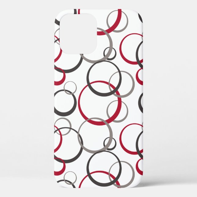 Gray Red Circles white Case-Mate iPhone Case (Back)