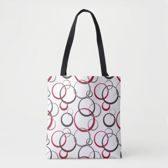 Gray Red Circles white Tote Bag (Front)