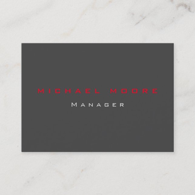 Gray red exclusive unique private business card (Front)