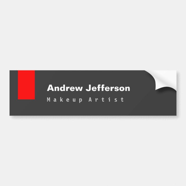 Gray Red Minimalist Modern Plain Remarkable Bumper Sticker (Front)