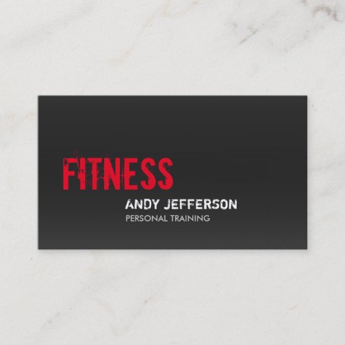 Gray Red Personal Trainer Sport Fitness Business Card