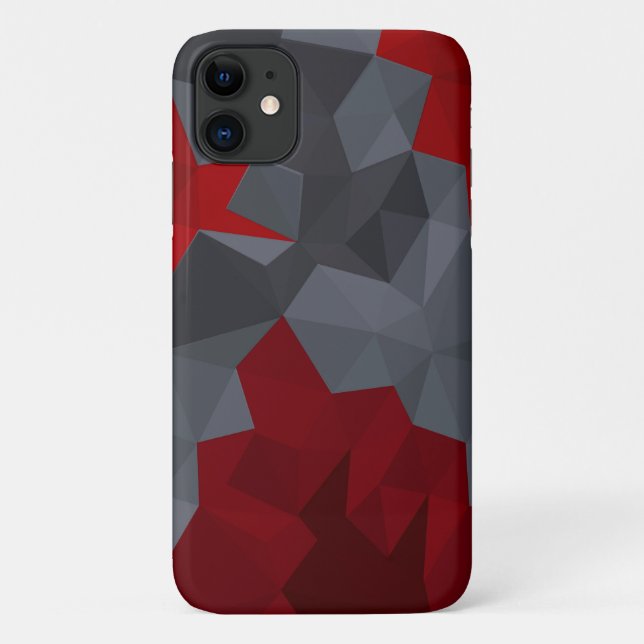 Gray, red randomly arranged triangles. Case-Mate iPhone case (Back)