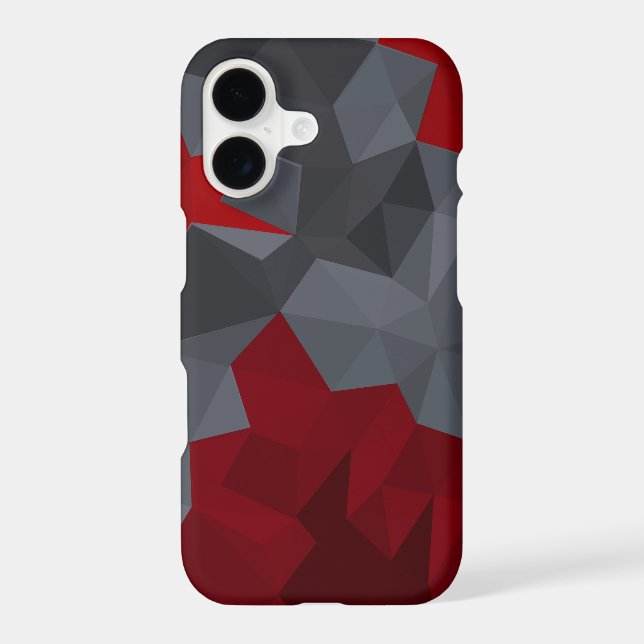Gray, red randomly arranged triangles. iphone case (Back)