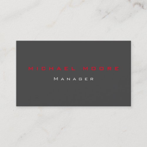 Gray red standard exclusive unique private business card