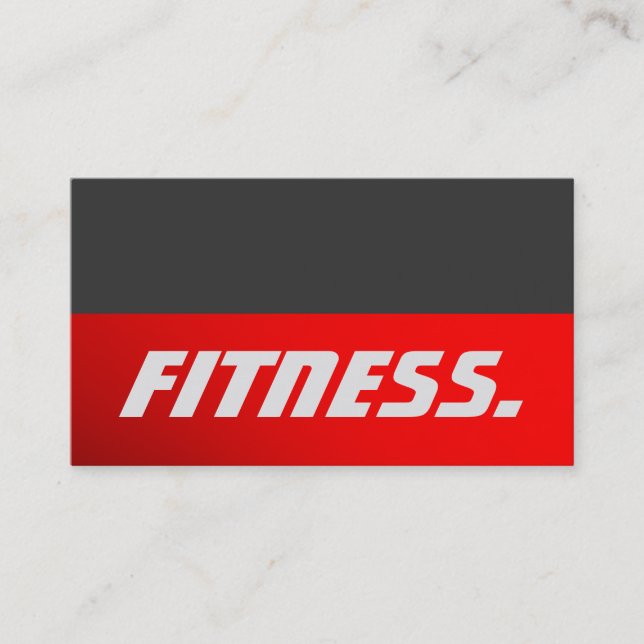 Gray Red Striped Personal Trainer Business Card (Front)