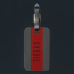 Gray & Red Stripes Faux Vintage Leather Look 2 Luggage Tag<br><div class="desc">Elegant masculine red and gray stripes,  vintage faux leather look luggage tag template. Cool fathers day gift. If you need any help customizing any of my designs,  contact ArtOnWear designer. Free text formatting with live help available by request.</div>