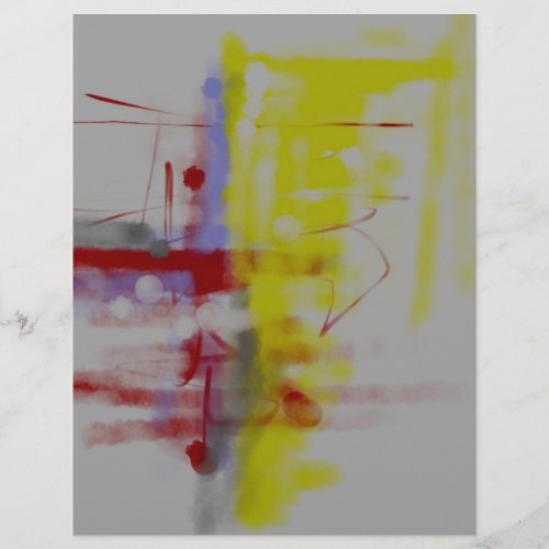 Gray Red Yellow Abstract Expressionist