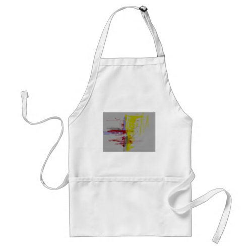Gray Red Yellow Abstract Expressionist Adult Apron