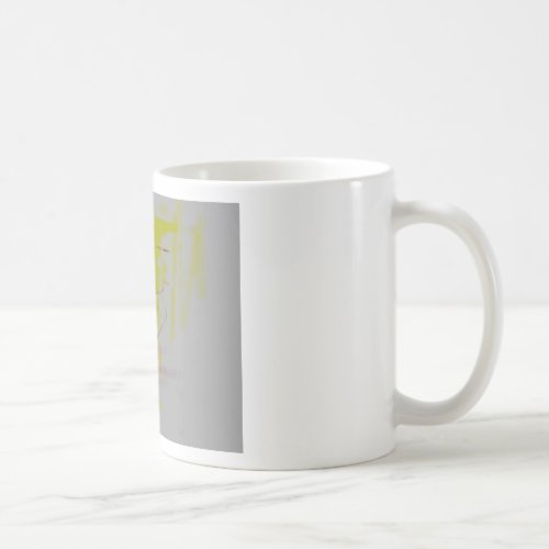 Gray Red Yellow Abstract Expressionist Coffee Mug