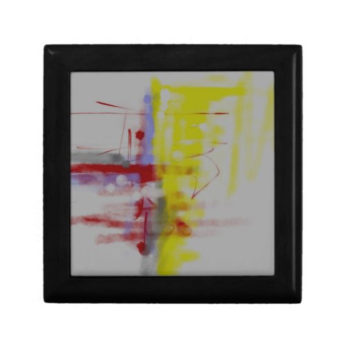 Gray Red Yellow Abstract Expressionist Gift Box