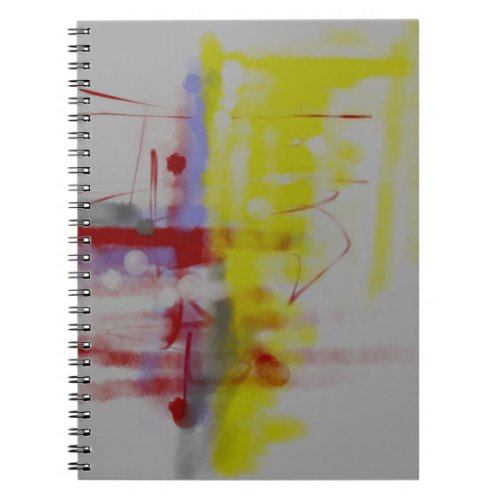 Gray Red Yellow Abstract Expressionist Notebook