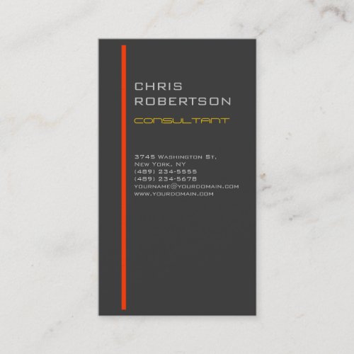 Gray Red Yellow Attractive Charming Business Card