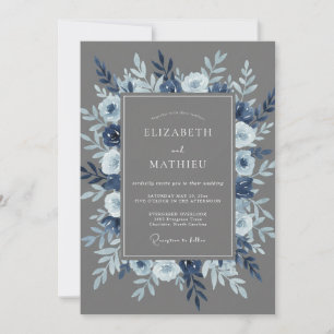Gray Refined Winter Wedding Invitation