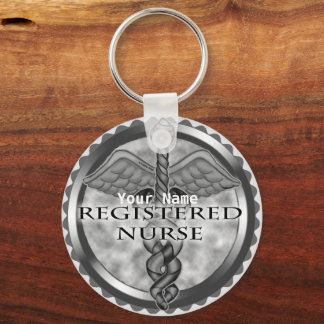Gray Registered Nurse Keychain