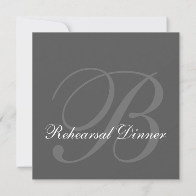 Gray Rehearsal Dinner Wedding Invitation (Front)
