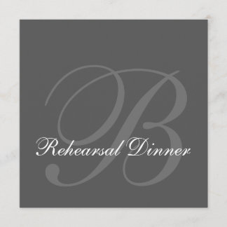Gray Rehearsal Dinner Wedding Invitation