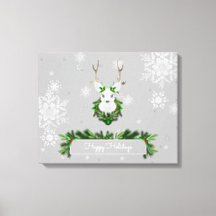 Gray Reindeer Canvas Print