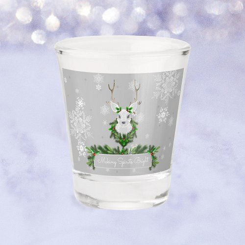 Gray  Reindeer Christmas Shot Glass