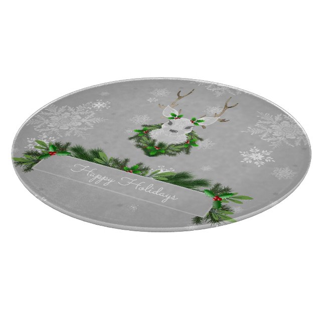 Gray Reindeer Cutting Board (Corner)