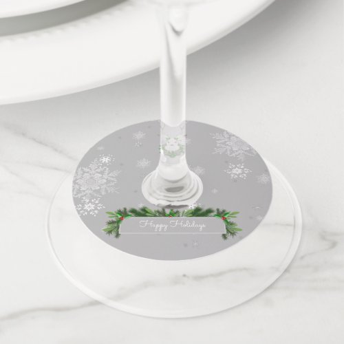 Gray Reindeer Wine Glass Tags