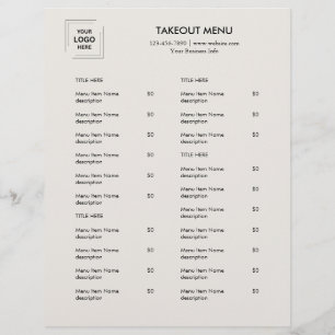 Gray Restaurant Logo Takeout Menu Flyer Design