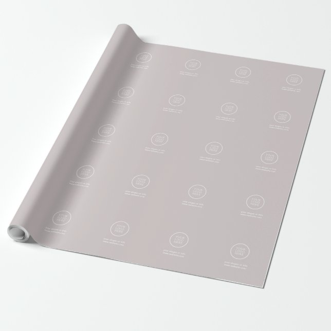 Gray retail Wrapping Paper with logo (Unrolled)