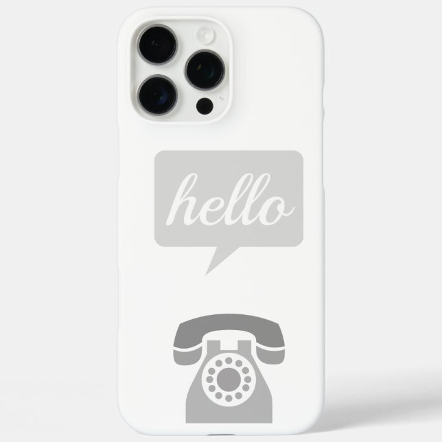 Gray Retro Telephone Hello Case-Mate iPhone Case (Back)