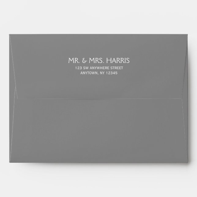 Gray Return Address A7 Envelope (Back (Top Flap))