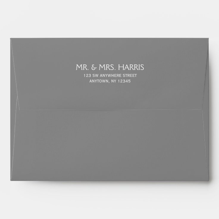 Gray Return Address A7 Envelope Zazzle