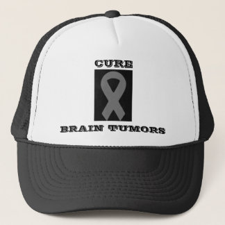 gray ribbon 2, CURE, BRAIN TUMORS Trucker Hat