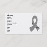 Gray Ribbon Awareness Stylish Business Card