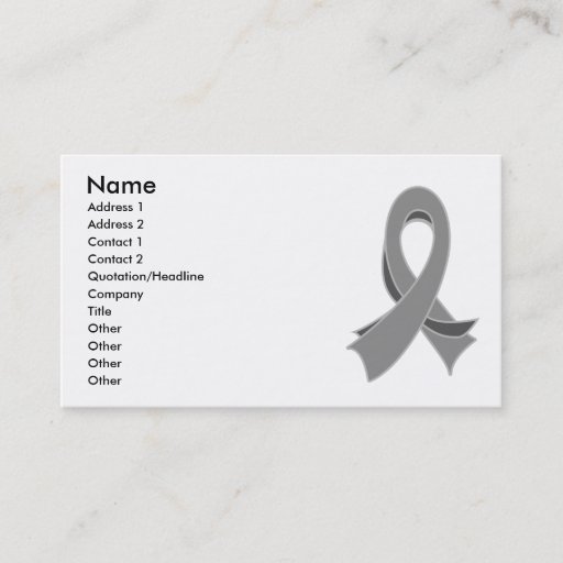 Customizable Gray Ribbon Awareness Stylish Business Card