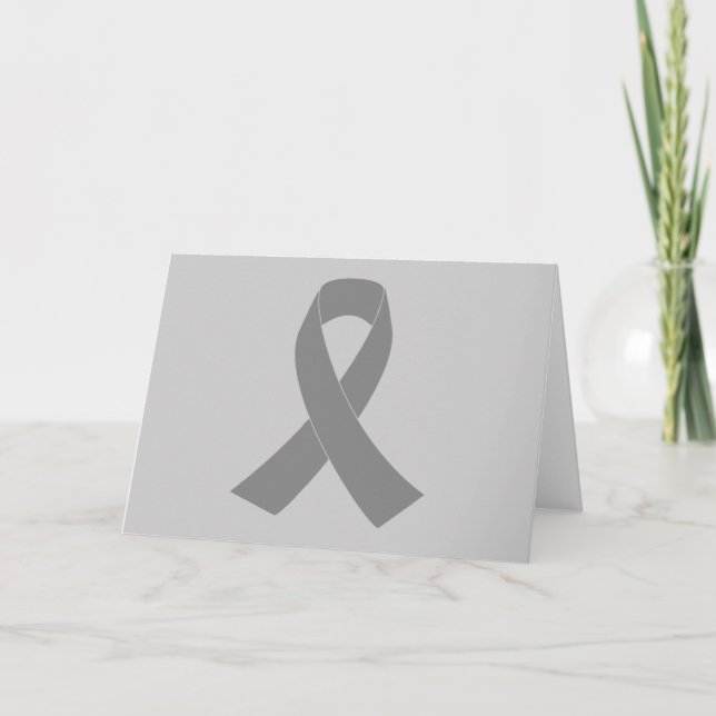 Gray Ribbon Awareness - Zombie, Brain Cancer Card (Front)