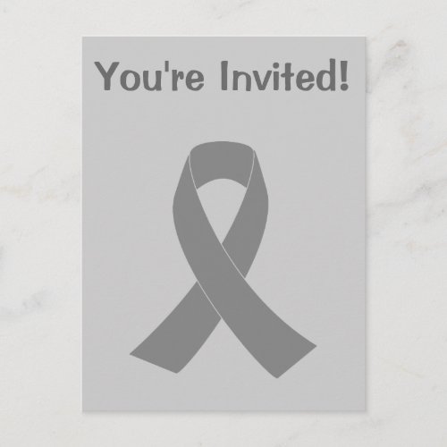 Gray Ribbon Awareness _ Zombie Brain Cancer Invitation Postcard