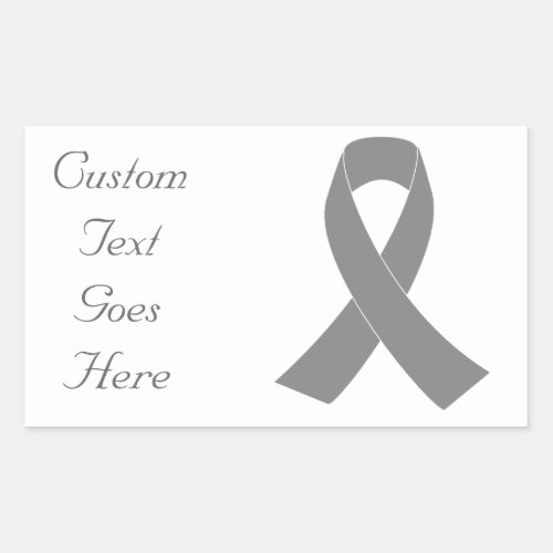 Gray Ribbon Awareness _ Zombie Brain Cancer Rectangular Sticker