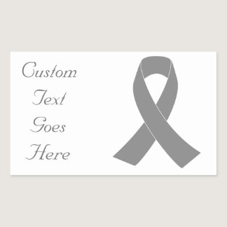 Gray Ribbon Awareness - Zombie, Brain Cancer Rectangular Sticker