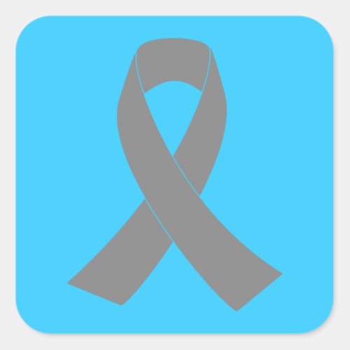 Gray Ribbon Awareness _ Zombie Brain Cancer Square Sticker