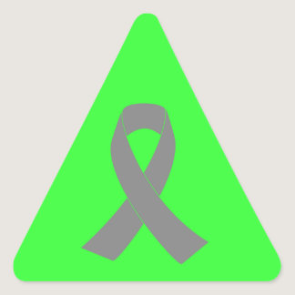 Gray Ribbon Awareness - Zombie, Brain Cancer Triangle Sticker
