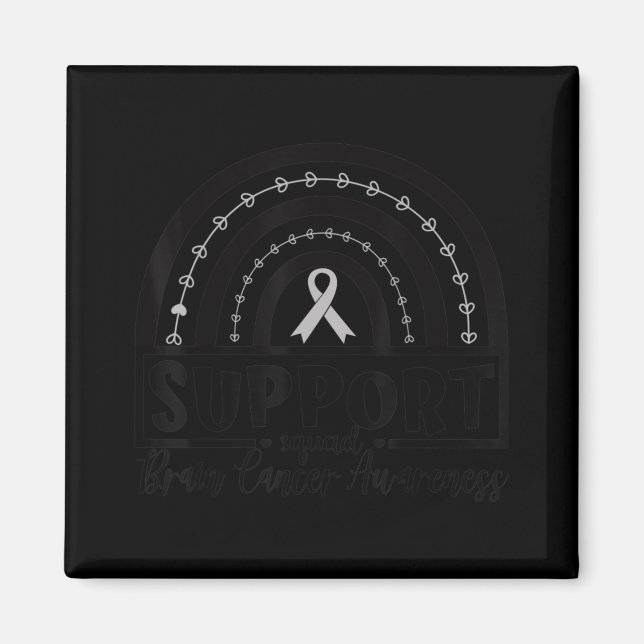 Gray Ribbon Brain Cancer Awareness Month Rainbow S Magnet (Front)