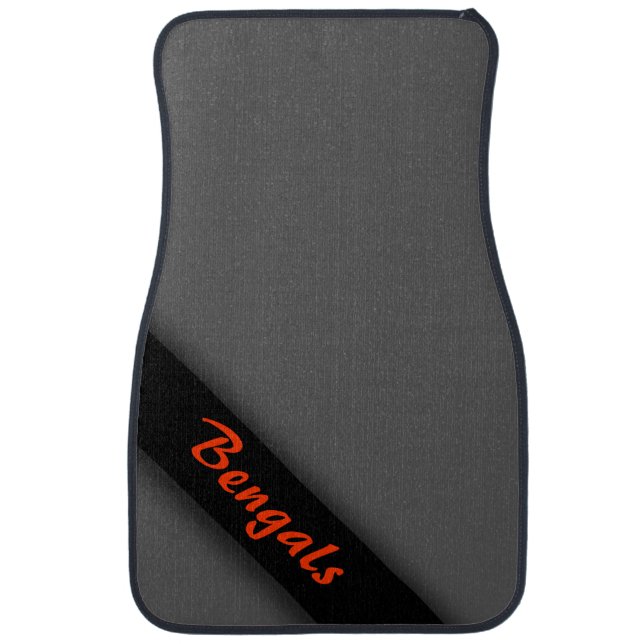 Gray Ribbon Orange Text Car Floor Mat (Front)