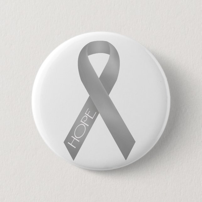 Gray Ribbon Pinback Button (Front)
