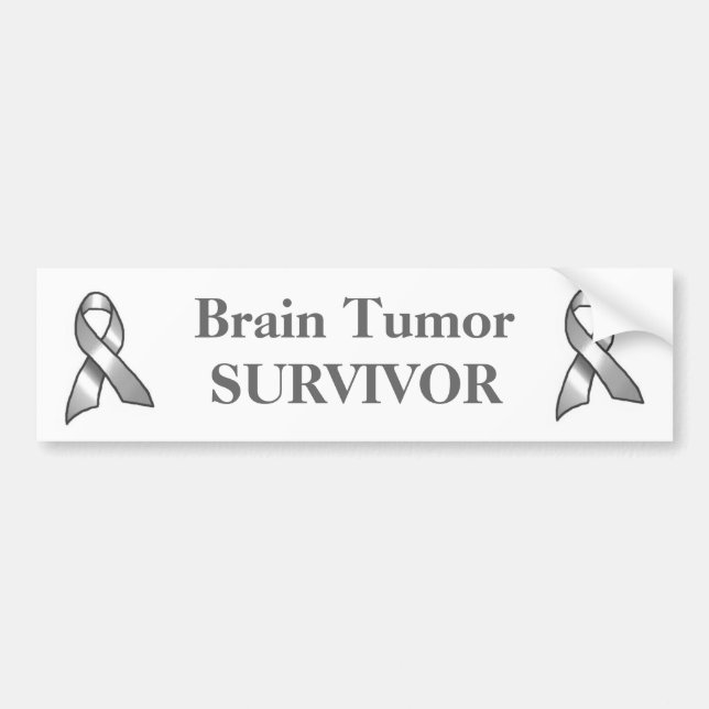 Gray Ribbon Survivor Bumper Sticker (Front)