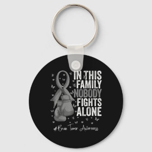 Gray Ribbon Survivor Fighter Brain Tumor Awareness Keychain