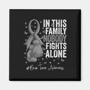 Gray Ribbon Survivor Fighter Brain Tumor Awareness Magnet