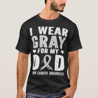 Gray Ribbon Warrior & Supporters  Brain Cancer Awa T-Shirt